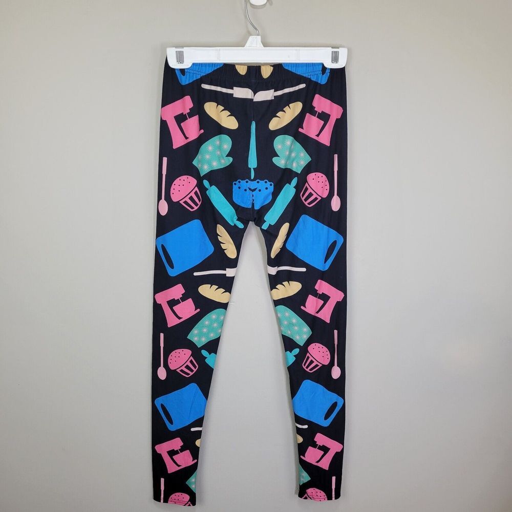 Mad Hatter Dezign Baking Fun Polyester Spandex Ankle Leggings One Size Fits All - Picture 5 of 6